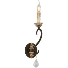 Bordeaux 18" Tall Single Light Candle-Style Crystal Accented Wall Sconce