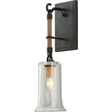 Pier 39 1 Light Wall Sconce with Natural Rope and Clear Glass
