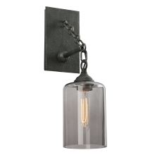 Gotham 19" Tall 1 Light Wall Sconce with Smoked Shade