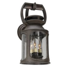 Old Trail 18" Tall 3 Light Outdoor Wall Sconce with Clear Seeded Glass Shade