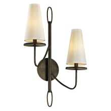 Marcel 2 Light 23-1/2" Tall Wall Sconce with Hardback Linen Shades