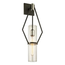 Raef Single Light 25-1/2" Tall Wall Sconce with Clear Glass Cylinder Shade