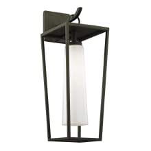 Mission Beach Single Light 19-1/2" Tall Outdoor Wall Sconce with Opal Glass Tapered Shade