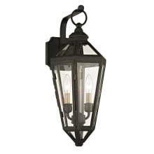 Calabasas 2 Light 20-1/4" Tall Outdoor Wall Sconce with Clear Glass Lantern Shade