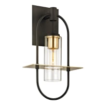 Smyth Single Light 17-1/2" Tall Outdoor Wall Sconce with Clear Glass Cylinder Shade