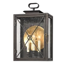 Randolph 3 Light 20" Tall Outdoor Wall Sconce with Seedy Glass Rectangle Shade