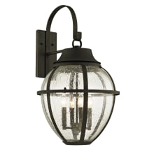 Bunker Hill 4 Light 28-1/4" Tall Outdoor Wall Sconce with Seedy Glass Onion Shade