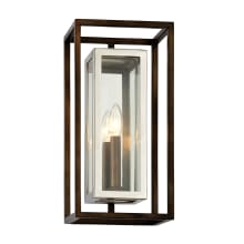 Morgan Single Light 15" Tall Outdoor Wall Sconce with Clear Glass Rectangle Shade
