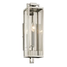 Beckham Single Light 16-1/2" Tall Outdoor Wall Sconce with Clear Glass Rectangle Shade