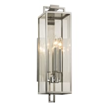 Beckham 3 Light 21-1/2" Tall Outdoor Wall Sconce with Clear Glass Rectangle Shade