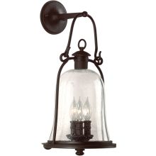 Owings Mill 3 Light Outdoor Wall Sconce with Seedy Glass