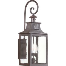Newton 3 Light 27" Outdoor Wall Sconce with Seedy Glass