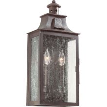 Newton 2 Light 20" Outdoor Wall Sconce with Seedy Glass
