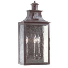 Newton 3 Light 24" Outdoor Wall Sconce with Seedy Glass