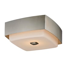 Allure 2 Light 13" Wide Flush Mount Square Ceiling Fixture with Glass Shade