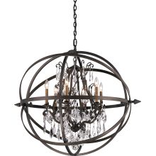 Byron 6 Light Globe Chandelier with Crystal Accents