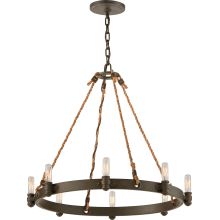 Pike Place 25" Wide 8 Light Chandelier with Natural Rope
