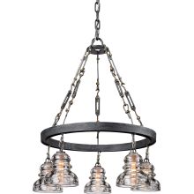 Menlo Park 5 Light Chandelier with Glass Insulator Shades