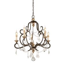Bordeaux 28" Wide 5 Light Candle-Style Chandelier with Crystal Accents
