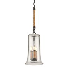 Pier 39 9" Wide Three Light Pendant with Natural Rope Accents