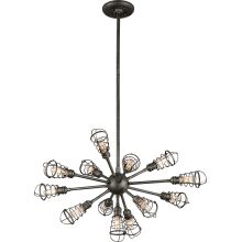 Conduit 13 Light Industrial Pendant with Wire Cages