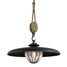 Murphy 1 Light 24" Wide Hand Worked Pendant with Seeded Glass Shade