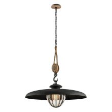 Murphy 1 Light 32" Wide Hand Worked Pendant with Seeded Glass Shade