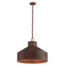 Rise & Shine 4 Light 26" Wide Hand Worked Pendant with Rust Metal Shade