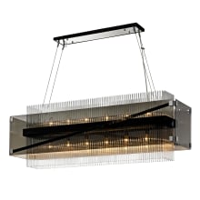 Apollo 12 Light 49-3/4" Wide Linear Chandelier with Glass Shade