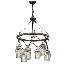 Citizen 6 Light 25" Wide Chandelier with Glass Shades