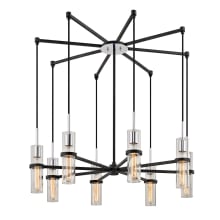 Xavier 8 Light 36" Wide Multi Light Pendant with Clear Glass Cylinder Shades