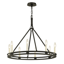 Sutton 8 Light 27-1/2" Wide Taper Candle Chandelier