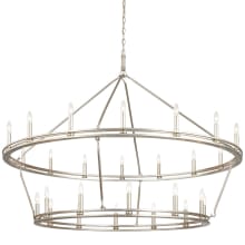 Sutton 28 Light 52" Wide Taper Candle Chandelier - Champagne Silver Leaf