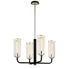 Aeon 4 Light 28-3/4" Wide Chandelier with Clear Glass Cylinder Shades