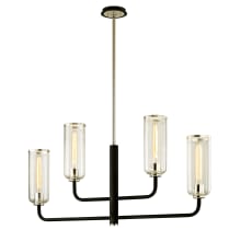 Aeon 4 Light 43" Wide Chandelier with Clear Glass Cylinder Shades