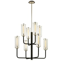 Aeon 8 Light 37" Wide Chandelier with Clear Glass Cylinder Shades