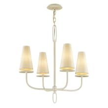 Marcel 4 Light 26" Wide Chandelier with Hardback Cotton Shades