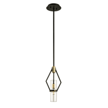 Raef Single Light 7" Wide Mini Pendant with Clear Glass Cylinder Shade