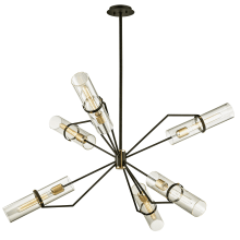 Raef 6 Light 50" Wide Chandelier with Clear Glass Cylinder Shades