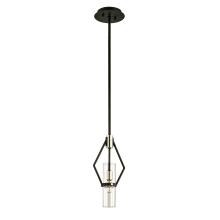 Raef Single Light 7" Wide Mini Pendant with Clear Glass Cylinder Shade