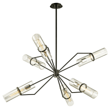 Raef 6 Light 50" Wide Chandelier with Clear Glass Cylinder Shades