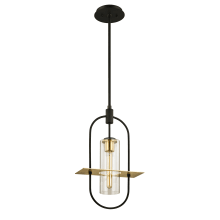 Smyth Single Light 12-1/2" Wide Outdoor Pendant with Clear Glass Cylinder Shade