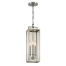 Beckham 3 Light 6" Wide Outdoor Taper Candle Mini Pendant with Clear Glass Rectangle Shade