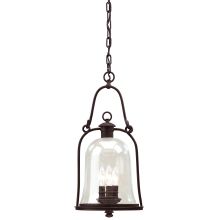 Owings Mill 3 Light Outdoor Pendant with Seedy Glass