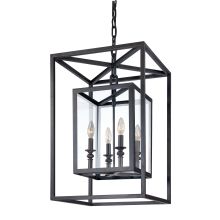 Morgan 16" Wide 4 Light Pendant with Clear Glass Shade