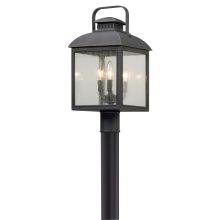 Chamberlain 3 Light 10" Wide Post Light with Seeded Glass Shade