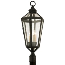 Calabasas 3 Light 29-1/2" Tall Outdoor Single Head Post Light with Clear Glass Lantern Shade