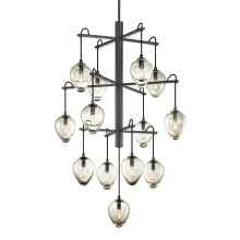 Brixton 13 Light 36" Wide Chandelier with Clear Glass Acorn Shades