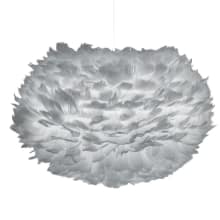 Eos 18" Feather Pendant in Light Grey