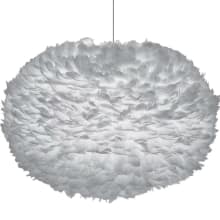 Eos 30" Feather Pendant in Light Grey